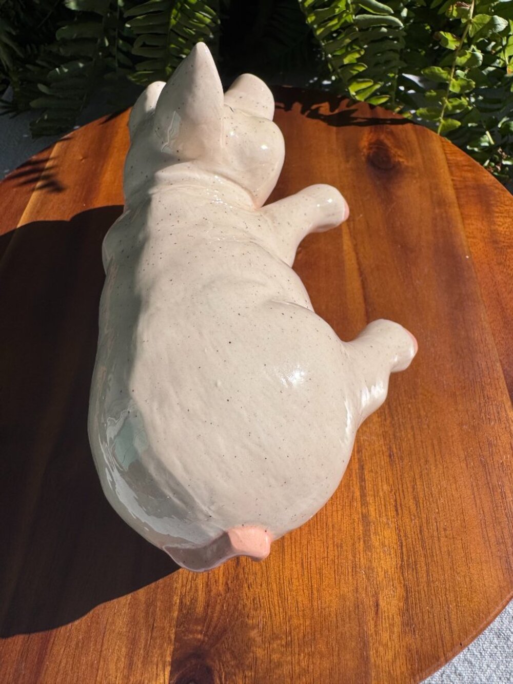 Vintage Pink Pig Shelf Sitter Figurine - Porcelain Farmhouse Decor - Picture 7 of 8